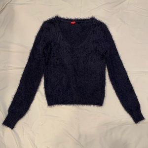 GUESS Fuzzy Dark Blue Long Sleeve